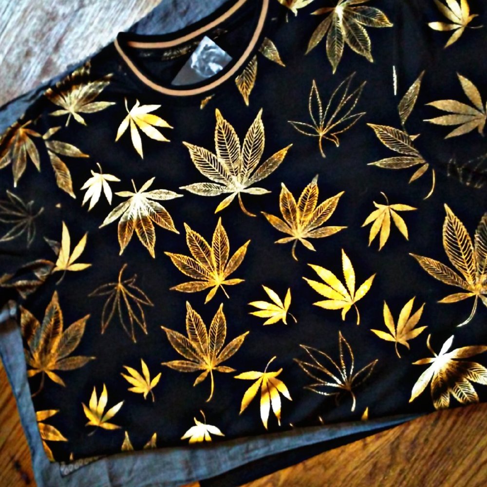 All over print Gold foil Hemp shirt
